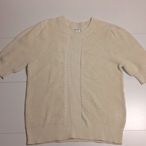 Signature  reitmans xxl half sleeve cream knit top cotton puff sleeve spring